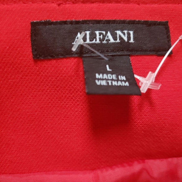 Alfani Women red,white & black color block dress/jacket Large zip front business - Picture 2 of 5